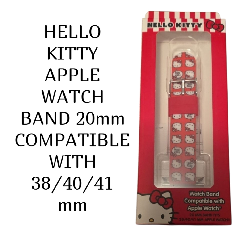 Hello Kitty Red & White Watch Band for Apple Watch 20mm Fits 38/40/41mm 4 Avail